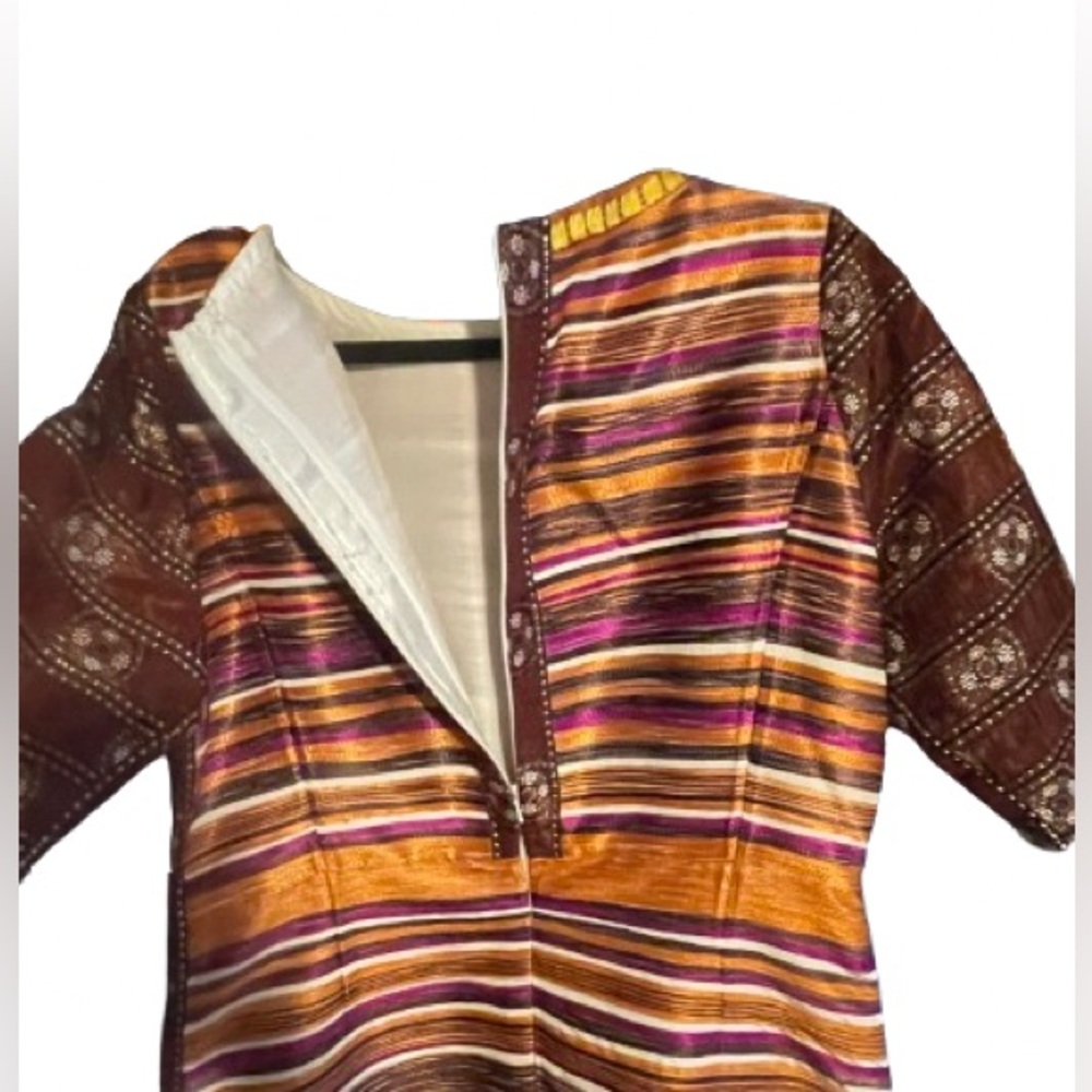 Oscar de la Renta Orange and Yellow Embroidered Garment - Picture 10 of 12